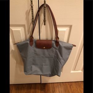LONGCHAMP LE PLIAGE GRAY LARGE TOTE WITH ZIPPER